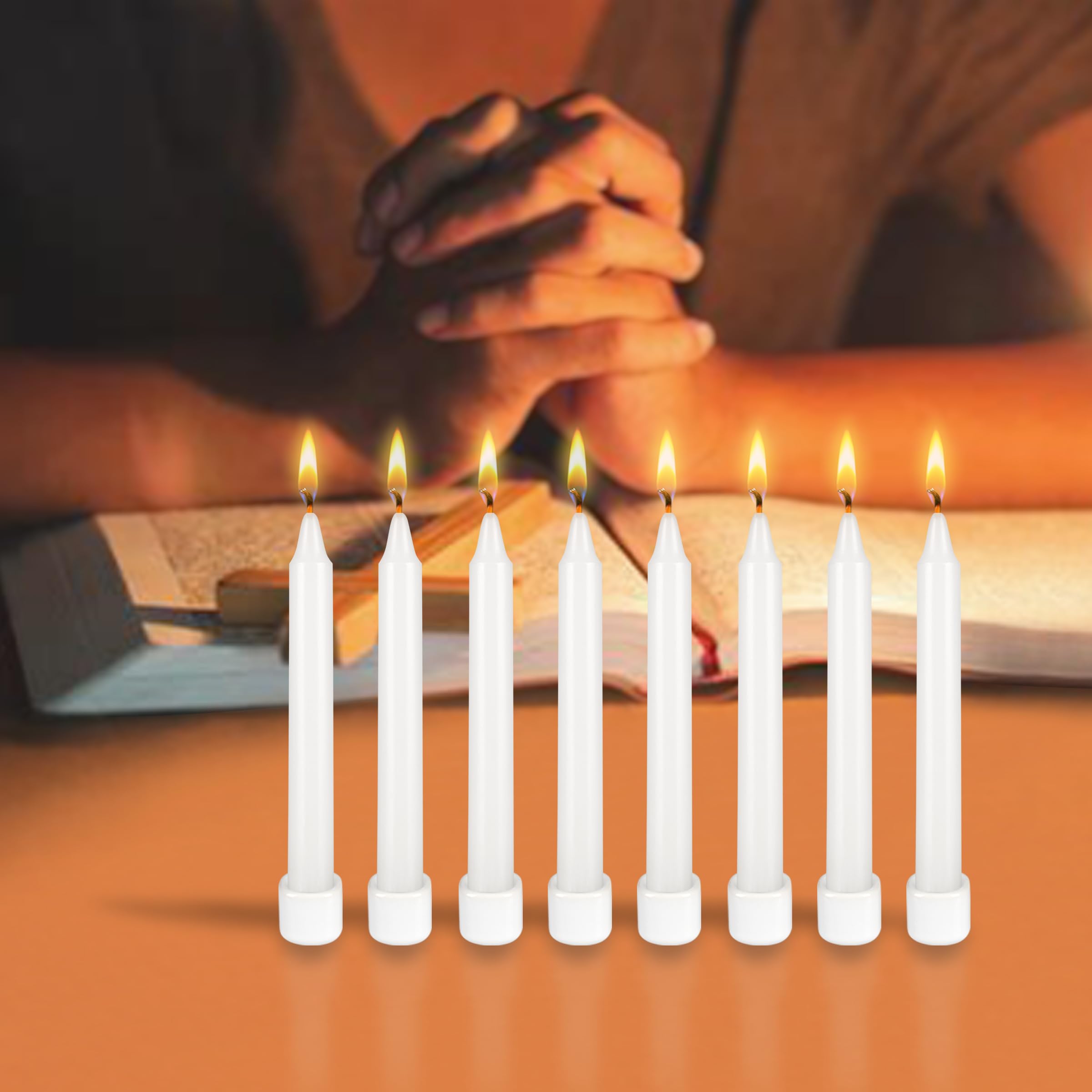 Premium Unscented 5-Inch White Taper Candles - Set of 48 - Perfect for Weddings, Dinner Parties & Home Decor