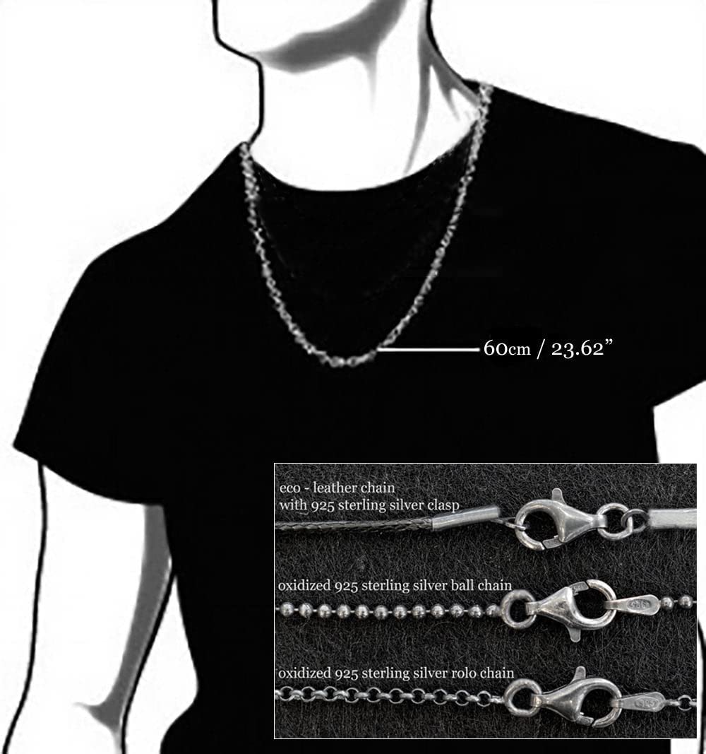 Sterling Silver Handmade Pendant Necklace for Men - Adjustable Ball Chain Music Jewelry - Perfect for Hip Hop DJs, Rappers & Headphone Lovers (Ideal Gift for Music Enthusiasts)
