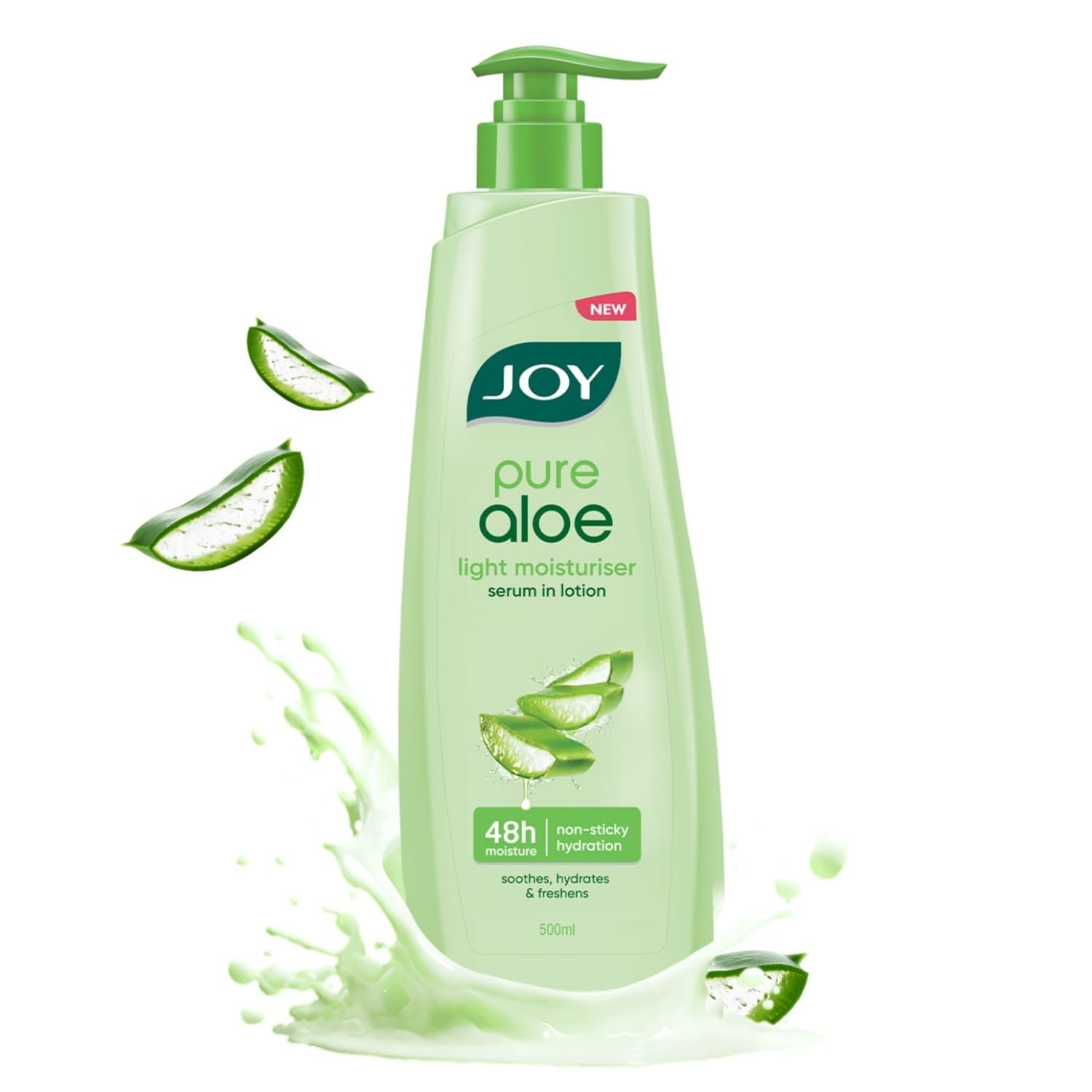 Joy Pure Aloe Vera Body Lotion for Dry Winter Skin (500ml) - Lightweight, Non-Greasy Moisturizer with Natural Aloe Extract - Hydrating Lotion for Men & Women - Perfect for Daily Use & After Sun Care