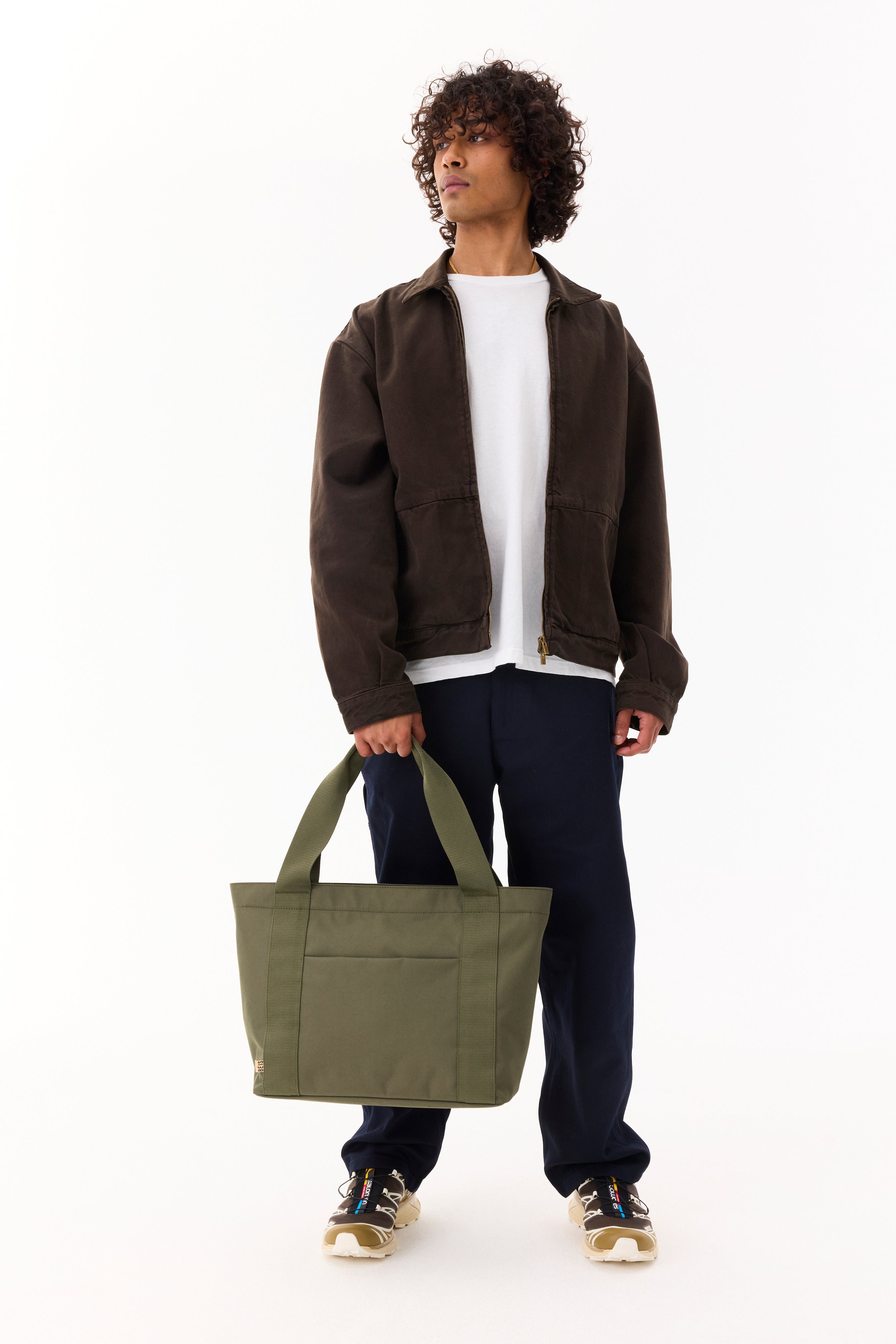 The BÉISics Tote Bag in Olive Green - Stylish & Spacious Carryall for Work, Travel & Everyday Use
