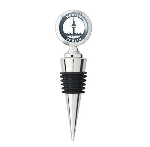 Premium Stainless Steel Wine Stopper - Berlin Germany Design - Airtight Seal for Red, White & Sparkling Wine - Perfect for Home, Parties & Gifts