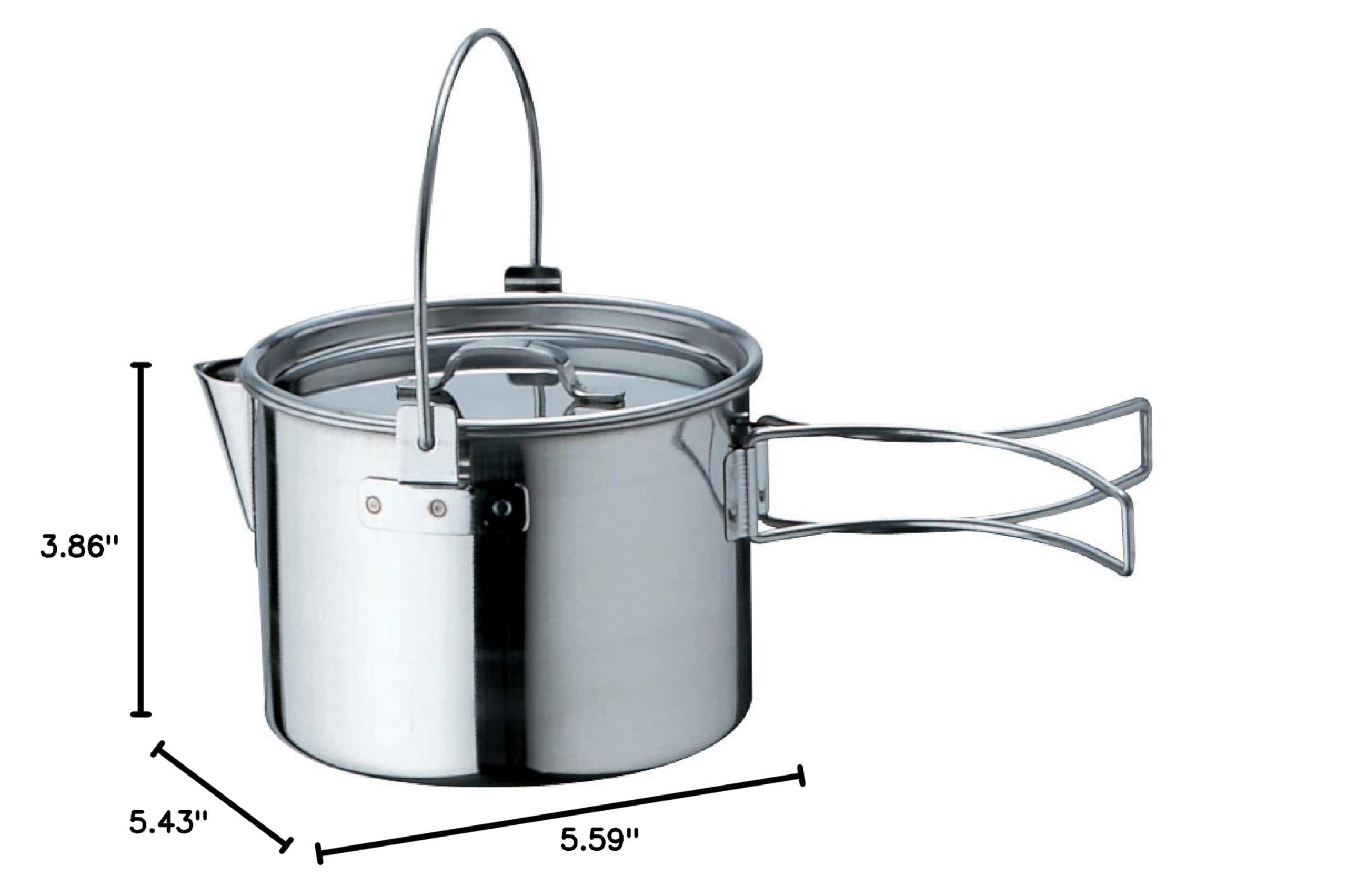 Snow Peak Kettle No.1 - Premium Stainless Steel Camping Kettle for Outdoor Cooking, Hiking & Backpacking - Lightweight & Durable Design for Boiling Water & Making Tea in Wilderness