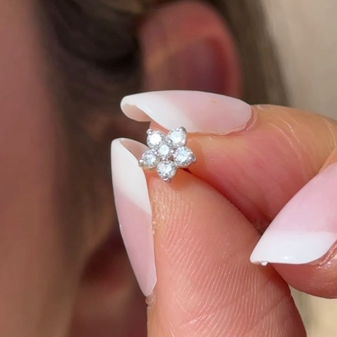14k Rose Gold Round Diamond Flower Stud Earrings for Women - Perfect for Weddings, Parties & Everyday Elegance