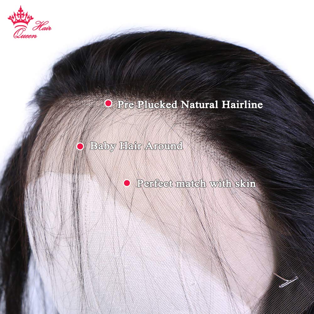 13x6 Brazilian Virgin Body Wave Lace Frontal Closure - 150% Density Human Hair Extensions with Bleached Knots & Baby Hair | Queen Hair Products | Natural Color 12 Inches | Perfect for Protective Styles, Weaves & Everyday Glam