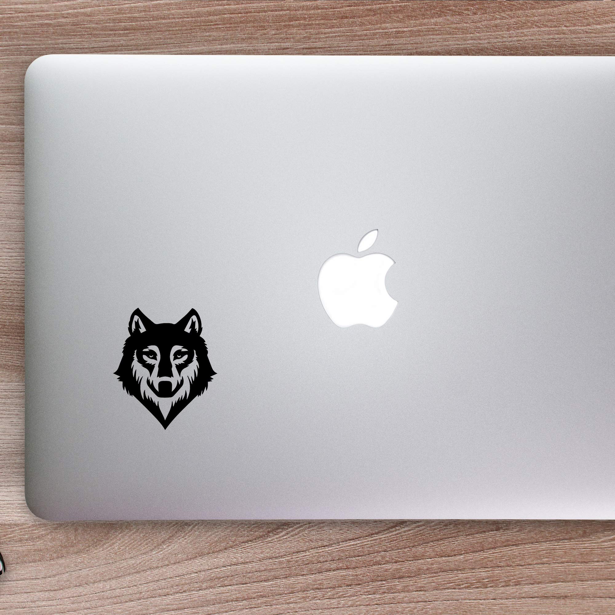 Premium Waterproof Vinyl Decal Stickers (Set of 2) - Wolf Face Design for Laptop, Phone, Helmet, Car Window | Durable Decorative Stickers for Home, Office & Outdoor Use