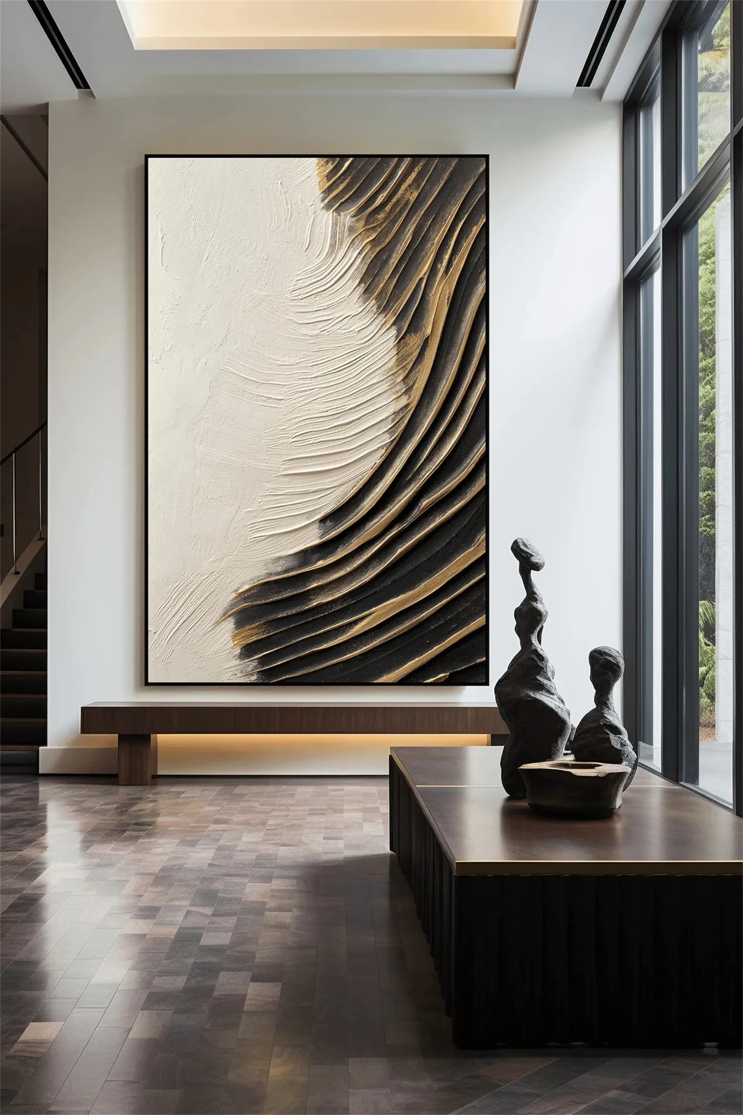 White Minimalist Textured Painting Canvas Wall Art - Modern Abstract Home Decor for Living Room, Bedroom & Office #MM298
