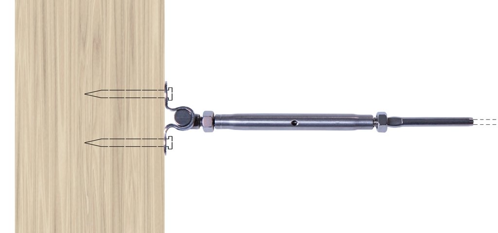 Stainless Steel Hand-Crimp Deck Toggle & Stud Turnbuckle Tensioner for 1/8