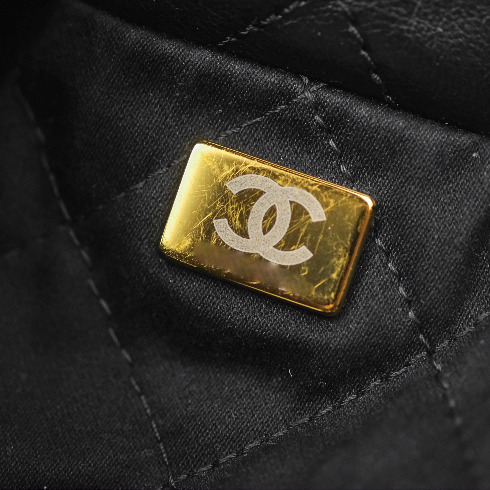 Chanel 22 Medium Black Crumpled Calfskin Leather Shoulder Bag with Aged Gold Hardware - Luxury Handbag for Women, Perfect for Work, Travel & Evening Events