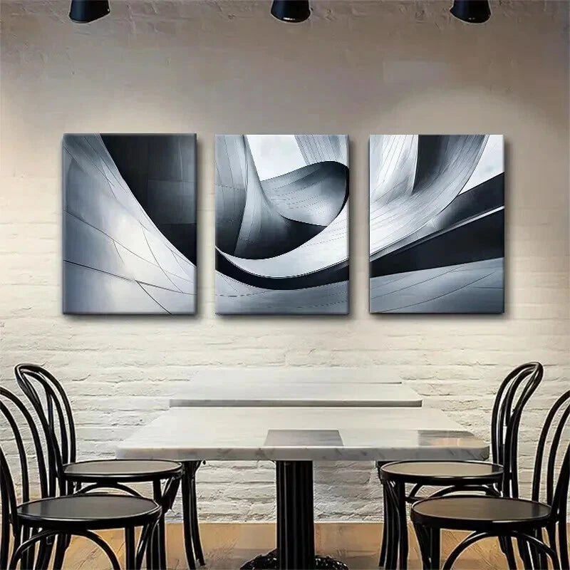 3-Piece Abstract Architecture Structure Wall Art Set - Framed Canvas 60x90cm | High Quality Print | 100% Australian Made | Ready to Hang | Modern Home & Office Decor
