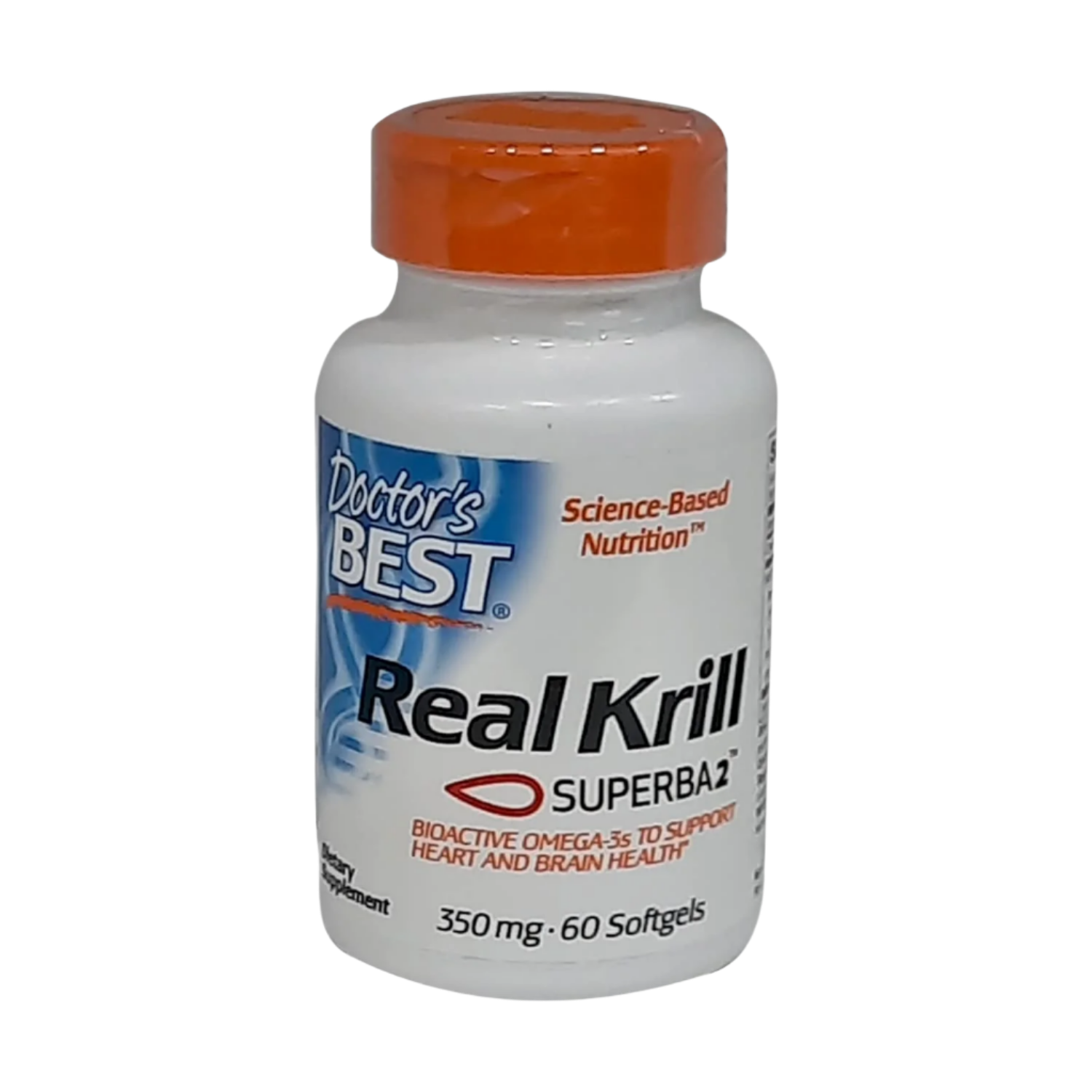 Doctor's Best Real Krill Oil 350mg - 60 Softgels | Premium Omega-3 Supplement for Heart, Brain & Joint Health | Supports Cognitive Function & Cardiovascular Wellness