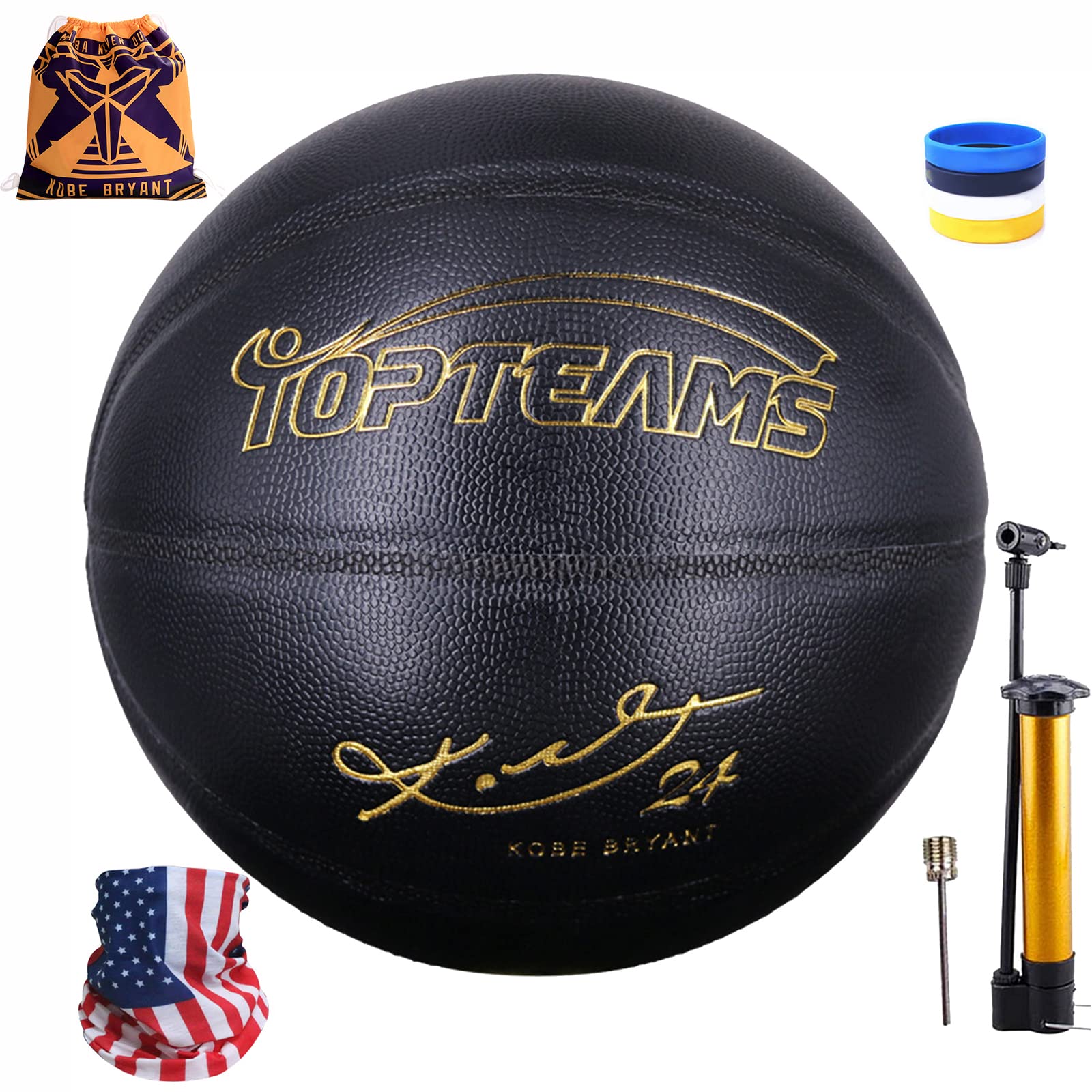 Black Mamba Size 7 Basketball - Indoor/Outdoor for Men - Kobe Tribute for Court Play