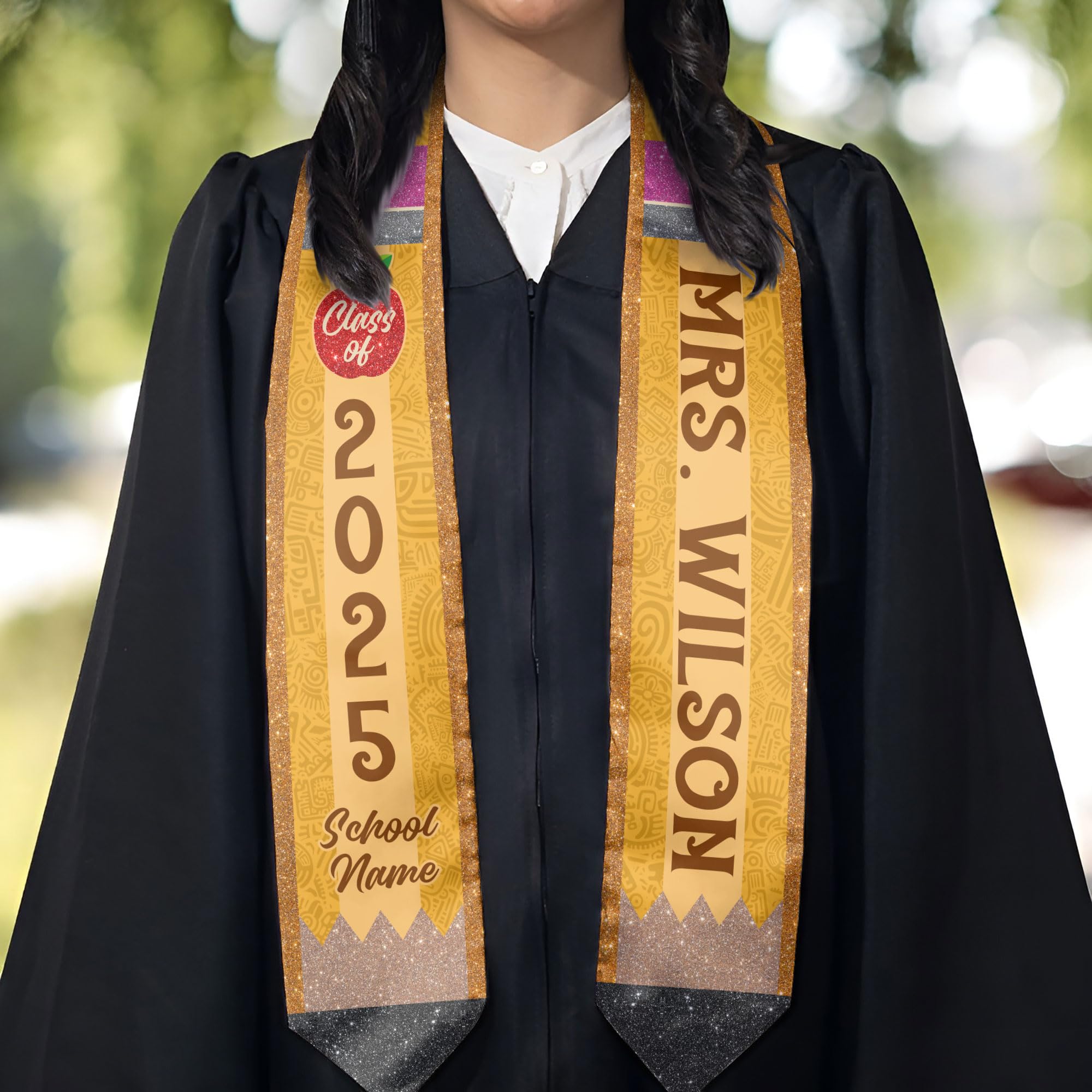 Custom Graduation Stoles for Teachers - Personalized Class of 2025 Teacher Stole - Perfect for Graduation Ceremonies, Teacher Appreciation Gifts & School Events