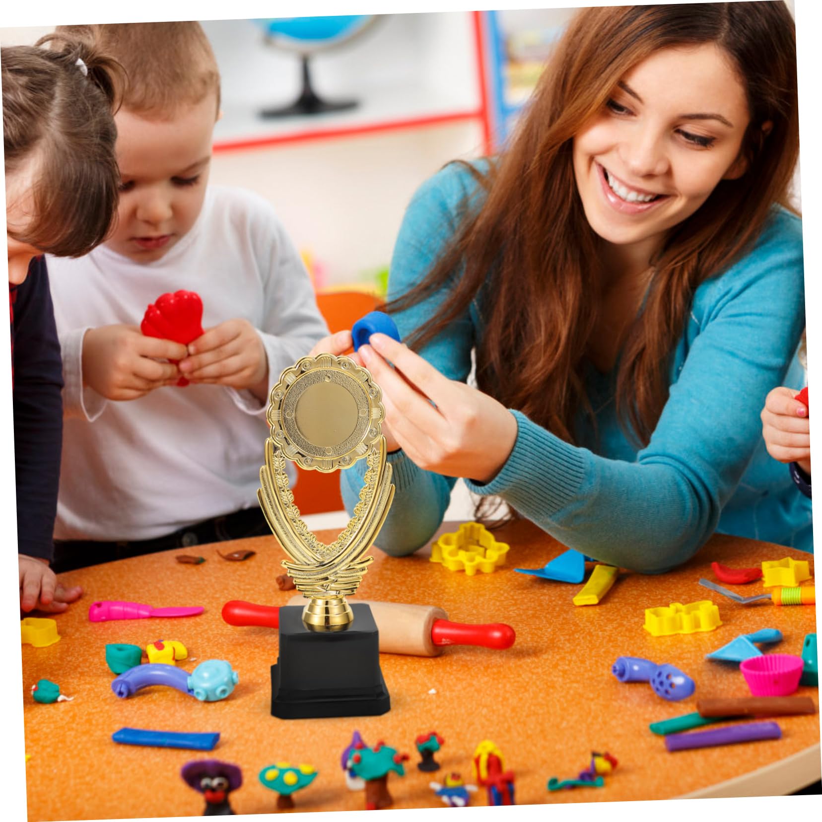 Kisangel Gold Plastic Soccer Trophy Cup for Kids - Award for Tournament Winners, Sports Competitions & School Events