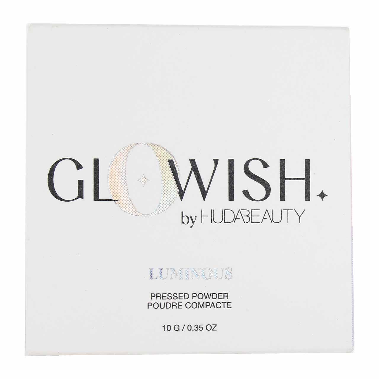 HUDA BEAUTY GloWish Lightweight Blurring Pressed Powder - Medium-Tan Shade 06 | Oil Control & Pore Minimizing | Perfect for Everyday Wear & Photo-Ready Makeup