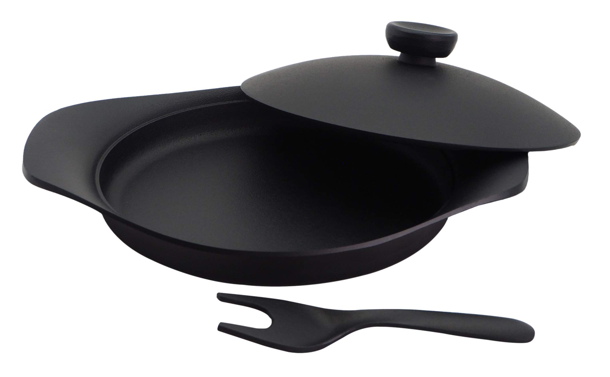 Premium Japanese Sori Yanagi Nanbu Ironware Oil Pan - Simple Design, High Practicality, Induction Compatible with Iron Lid & Handle - Perfect for Home Cooking, Frying & Professional Kitchen Use
