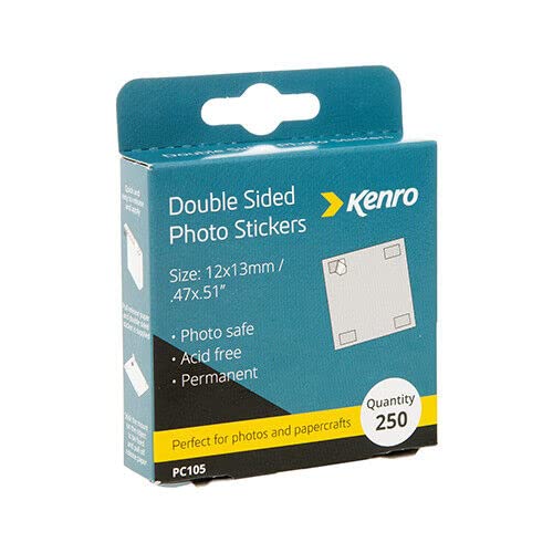 Kenro Double Sided Photo Stickers 250pcs - Scrapbook Adhesive for Albums & Crafts - Perfect for DIY Memory Books