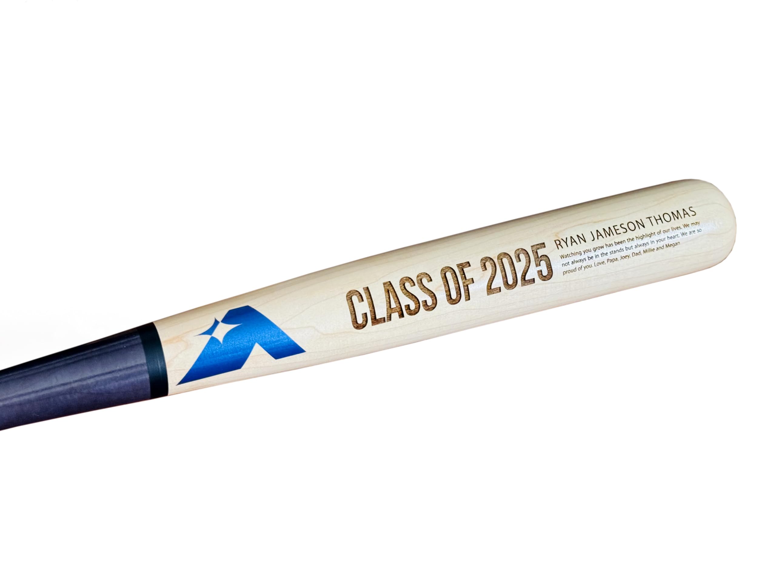 Personalized Engraved Baseball Bat - Unique Graduation Gift for Senior Grads & Commencement - Custom Wooden Baseball Bat with Name Engraving - Perfect for High School/College Graduation Ceremonies & Memory Keepsakes
