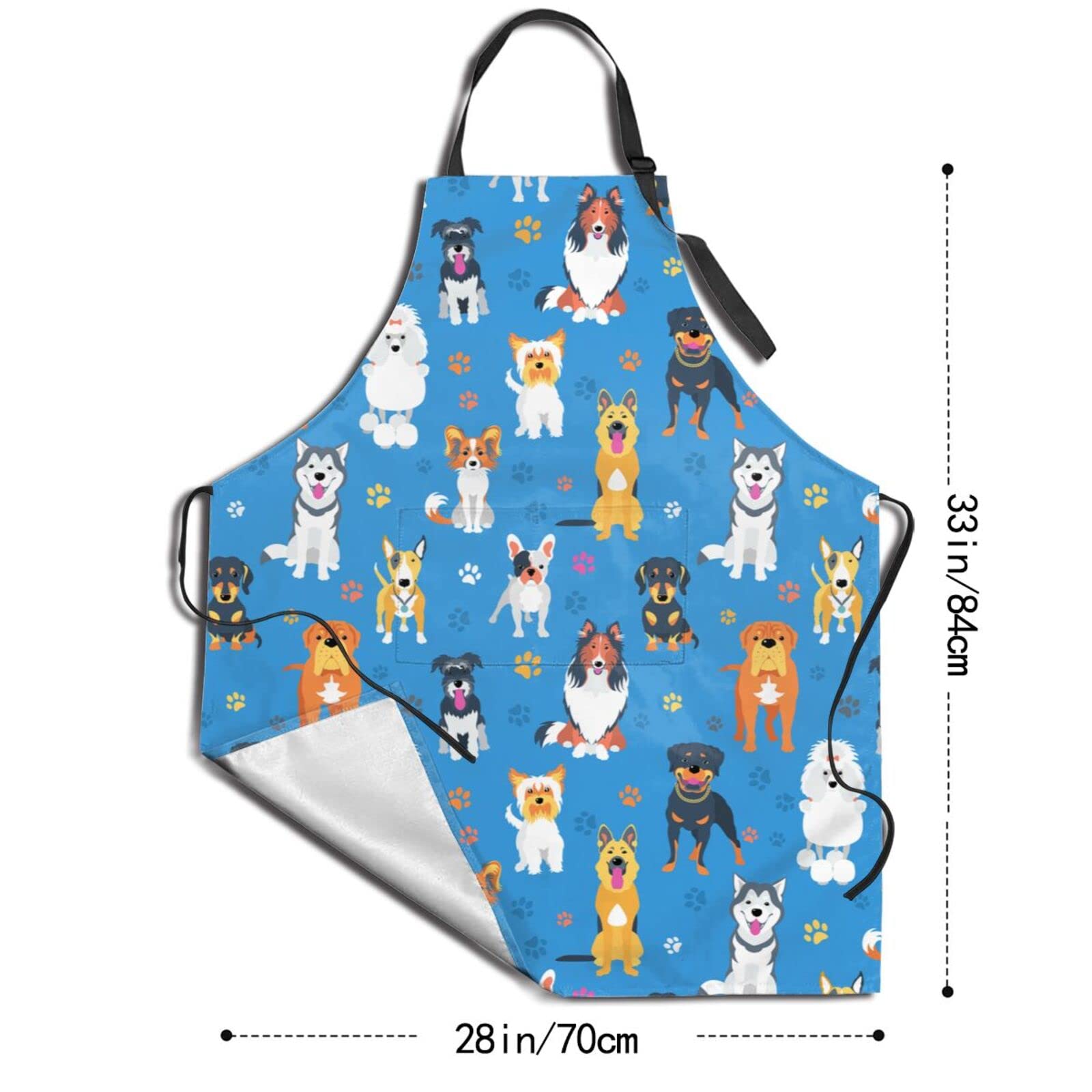 Cute Pink Pig Floral Waterproof Apron - Unisex Adjustable Kitchen Cooking Apron for Baking, BBQ, Gardening & Crafting