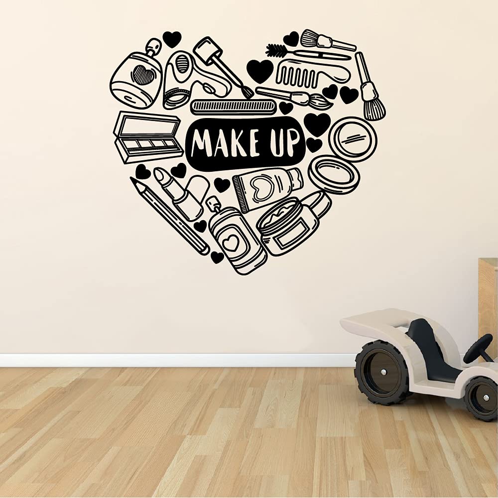 Hearts and Makeup Cosmetics Wall Decal - 19