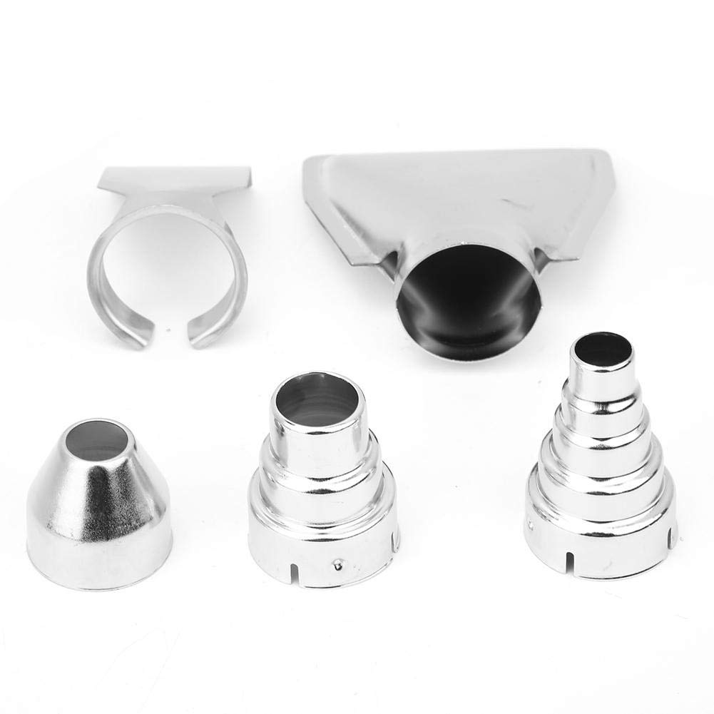 5-Piece Stainless Steel Hot Air Gun Nozzle Kit for Soldering, Brazing & Heat Shrinking - Professional Heat Blower Accessories for Electronics Repair, DIY Crafts & Shrink Wrapping