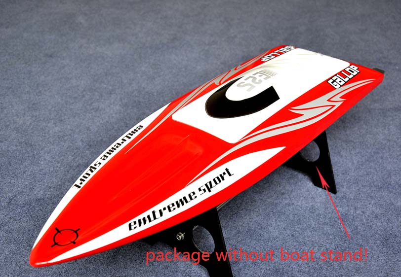 E25 Pre-Painted Fiberglass RC Boat Hull Kit - Red, White, Yellow (640x195x105mm) for Advanced DIY Electric Racing | Perfect for Competitive RC Boat Racing, Hobbyists & Gift Giving