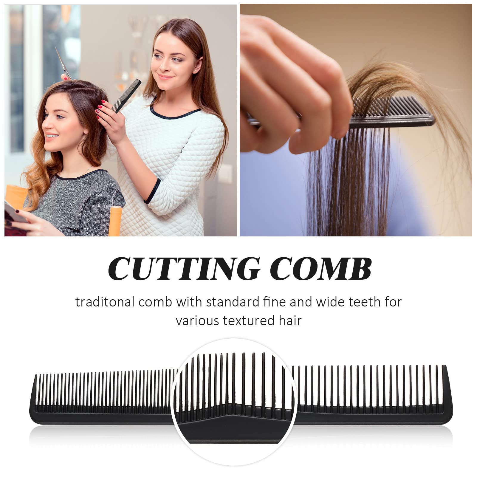 Patelai 5-Piece Professional Hair Cutting Comb Set - Carbon Fiber Barber Combs with Fine Teeth, Anti-Static & Heat Resistant - Styling & Tapered Combs for Men & Women - Perfect for Salon, Home Haircuts & Styling