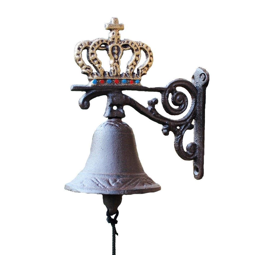 Vintage Cast Iron Dinner Bell - Handcrafted Decorative Wall Mounted Doorbell for Indoor & Outdoor Use | Perfect for Farmhouse, Garden, Patio, and Rustic Home Decor