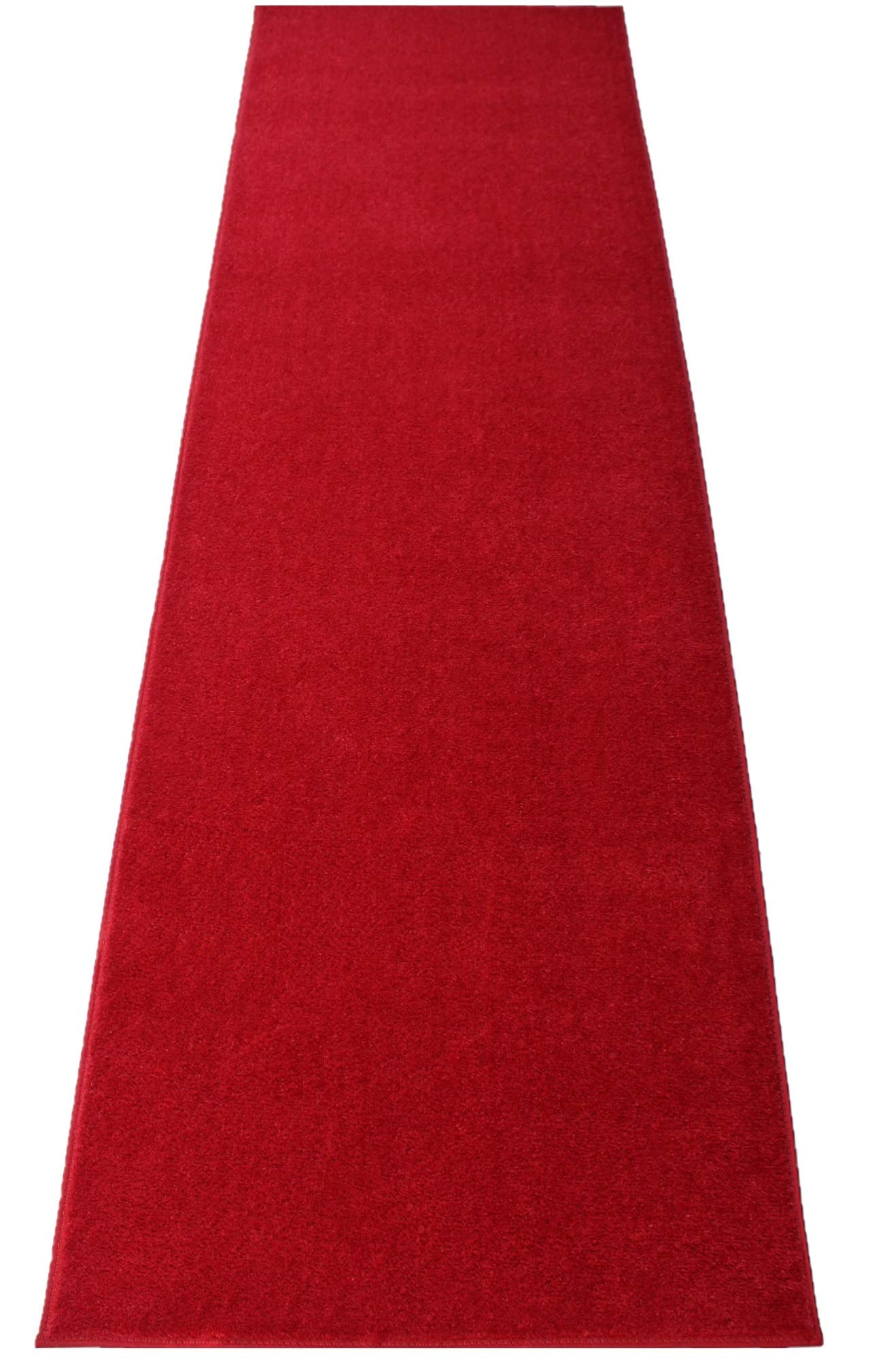 Premium Red Event Carpet Aisle Runner - 4x10 ft Plush Pile Rug with Non-Slip Backing & Durable Binding - Perfect for Weddings, Parties, Church Ceremonies & Home Decor