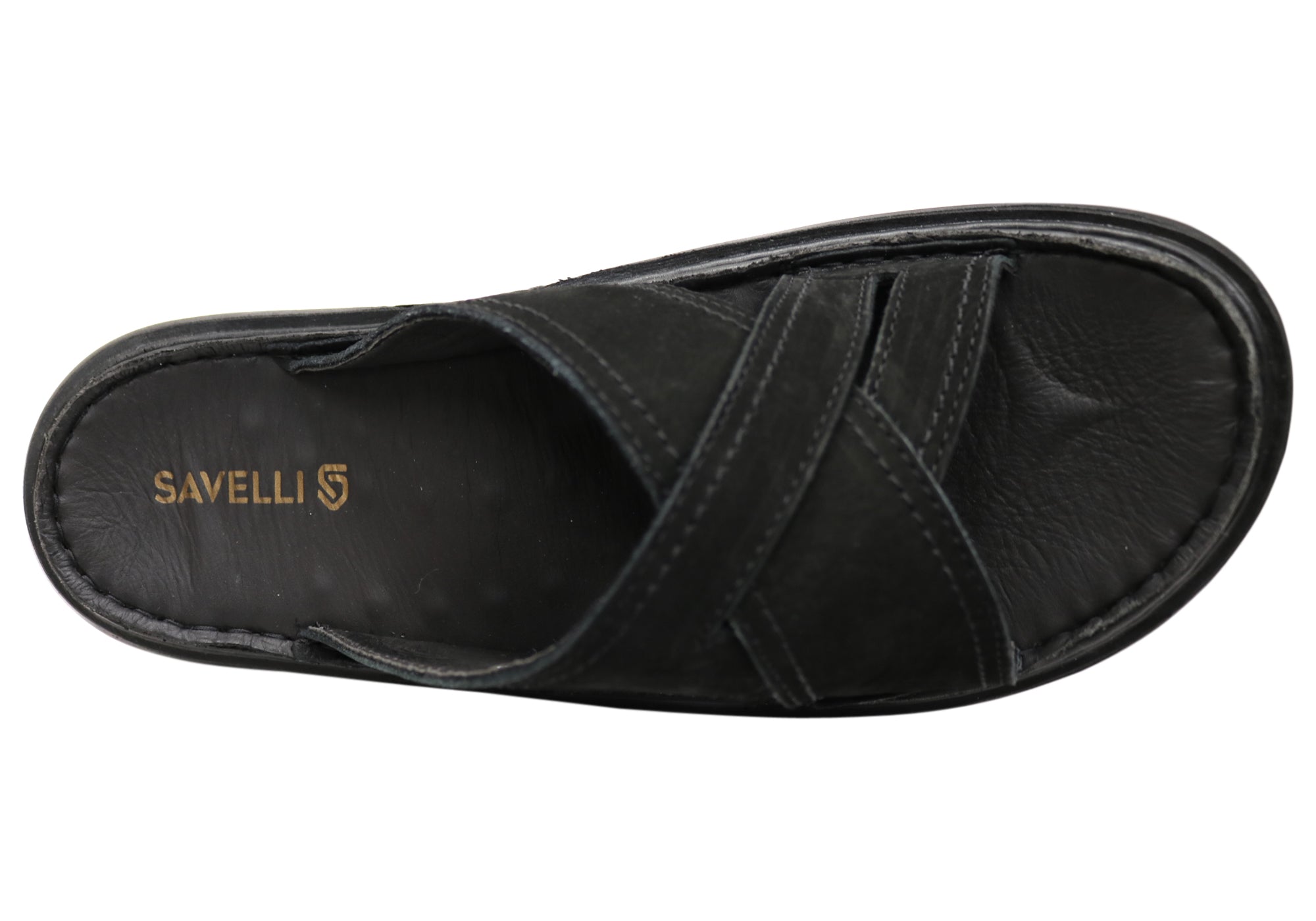 Savelli Kobes Men's Leather Comfort Slide Sandals - Handmade in Brazil - Premium Casual & Beach Footwear for Summer
