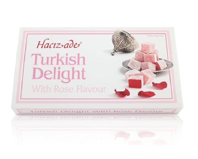 Premium Hacizade Turkish Delight with Rose Flavor | Authentic Lokum Candy | 454g Gourmet Gift Box | Perfect for Holidays, Parties & Tea Time