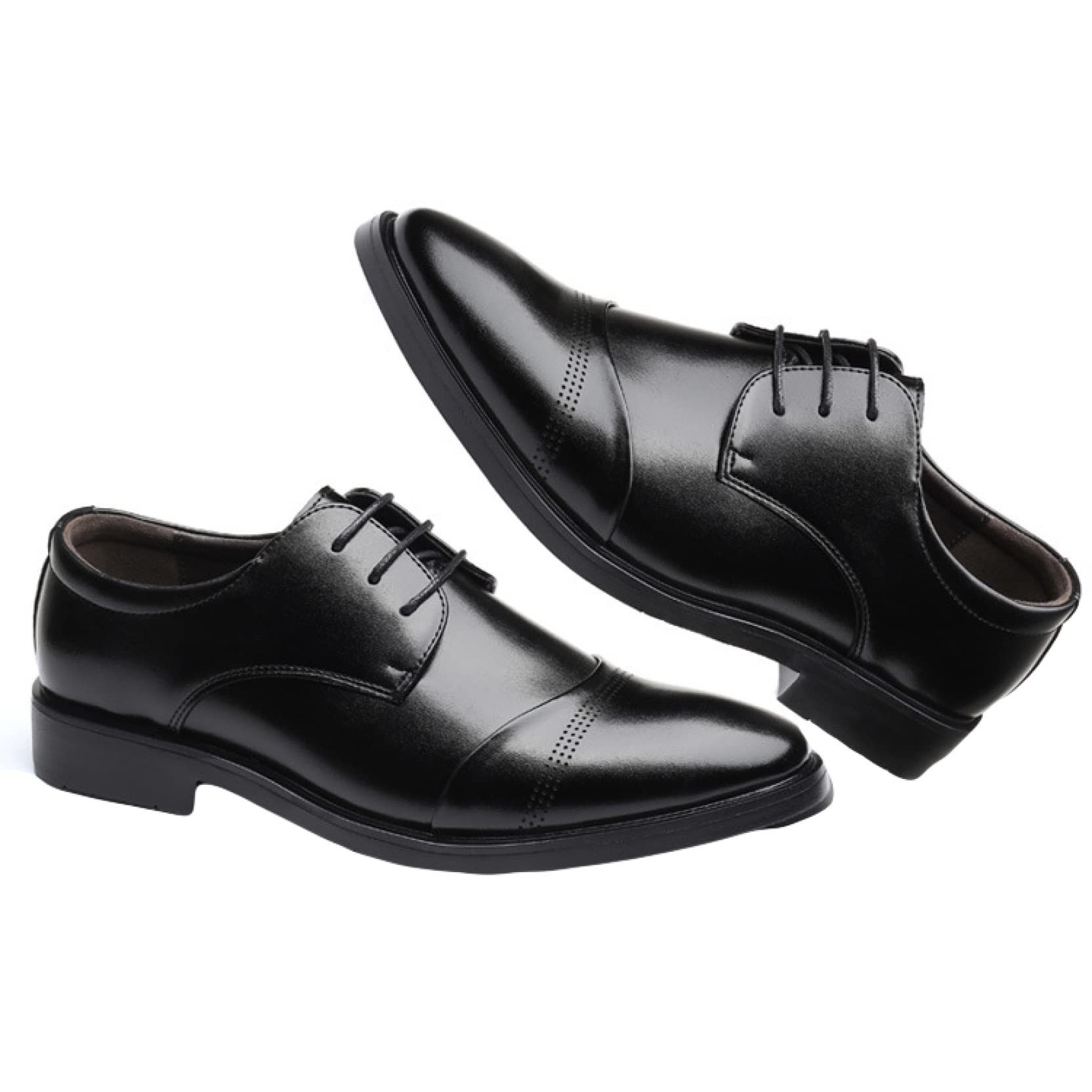 Men's Comfortable Dress Shoes for Business & Formal Occasions - PU Leather Office Oxfords, Lightweight Derby Shoes for Men - Perfect for Parties, Weddings & Professional Events