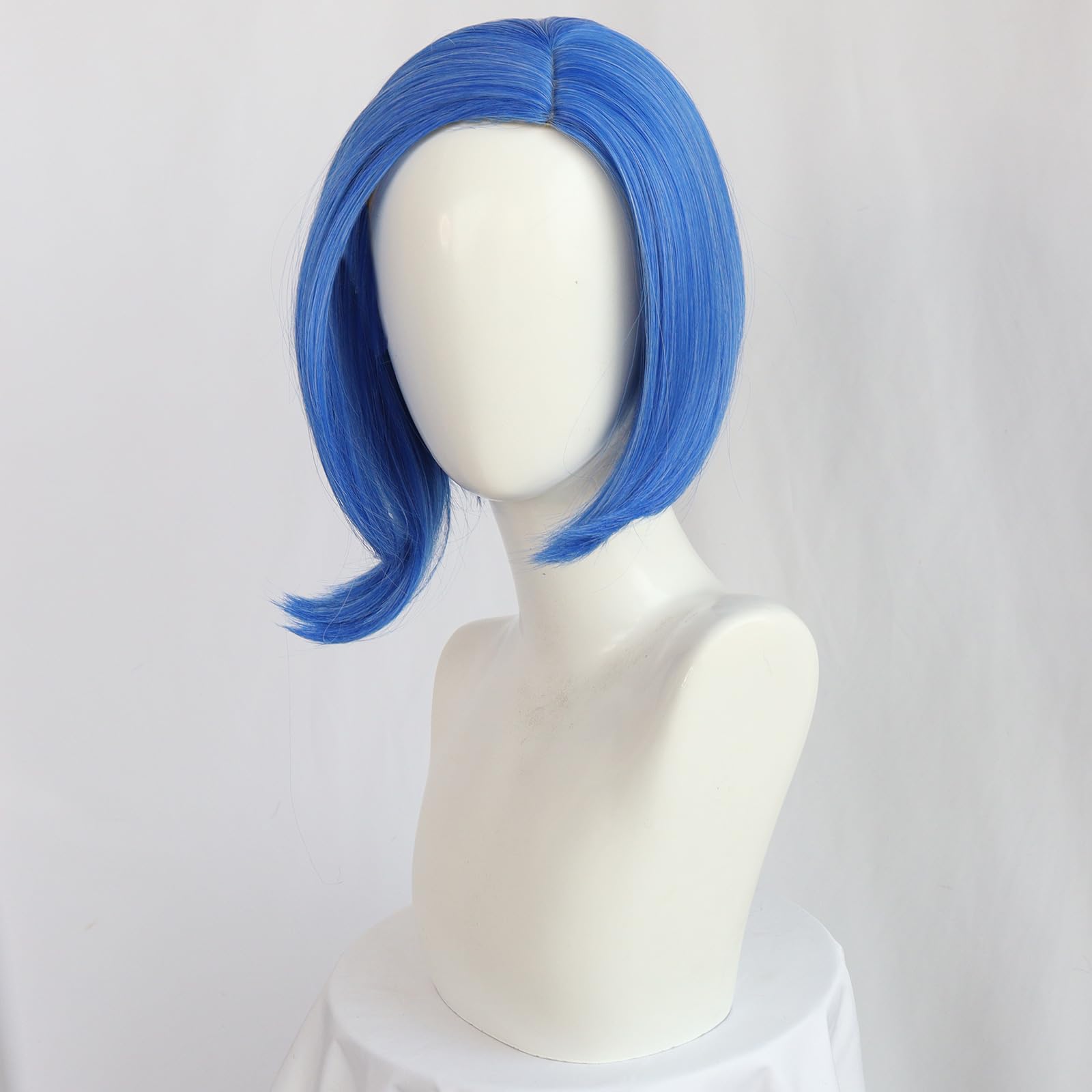 Blue Anime Bob Wig with Black Glasses for Women & Girls - Heat Resistant Synthetic Cosplay Wig for Halloween, Costume Parties & Anime Conventions