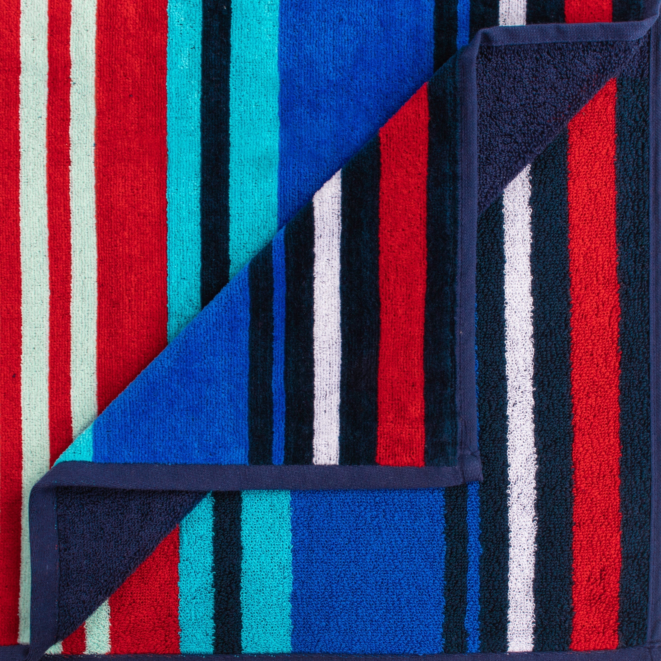 Nautical Stripe Cotton Oversized 4-Piece Beach Towel Set - Soft, Absorbent & Quick-Dry for Pool, Beach, Vacation & Yoga - Perfect Summer Accessories
