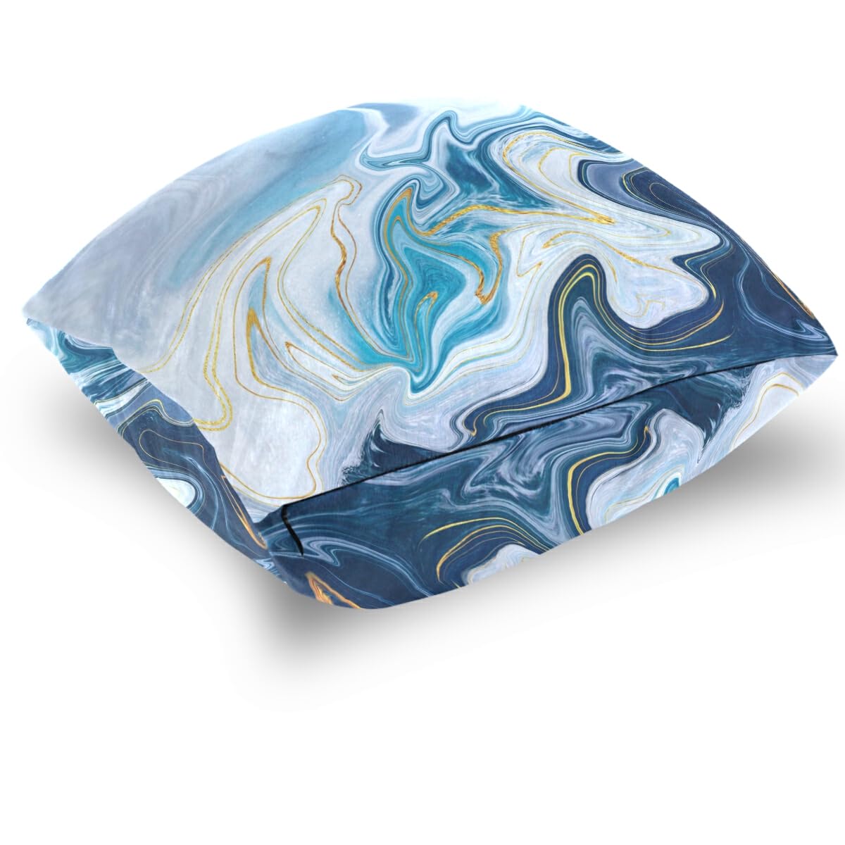 MNSRUU Blue Gray Marble Throw Pillow Covers 20x20 Inches - 2 Pack Zippered Decorative Cushion Cases for Sofa, Couch, Bed & Living Room - Elegant Home Decor for Modern & Cozy Spaces