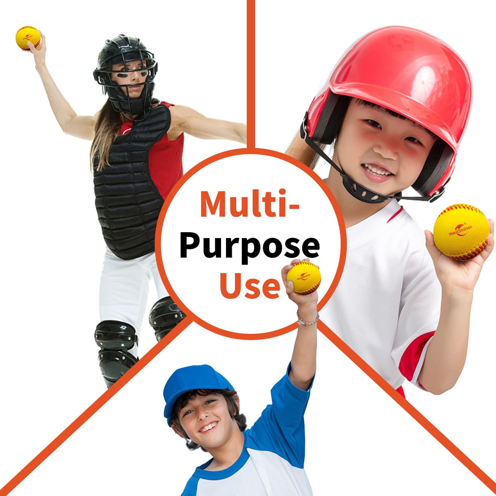 iNextStation Soft Foam Baseballs - 12 Pack, 9 Inch Practice Balls for Kids & Teens | Safe Training Equipment for Backyard, Batting Cage & Indoor Baseball Practice