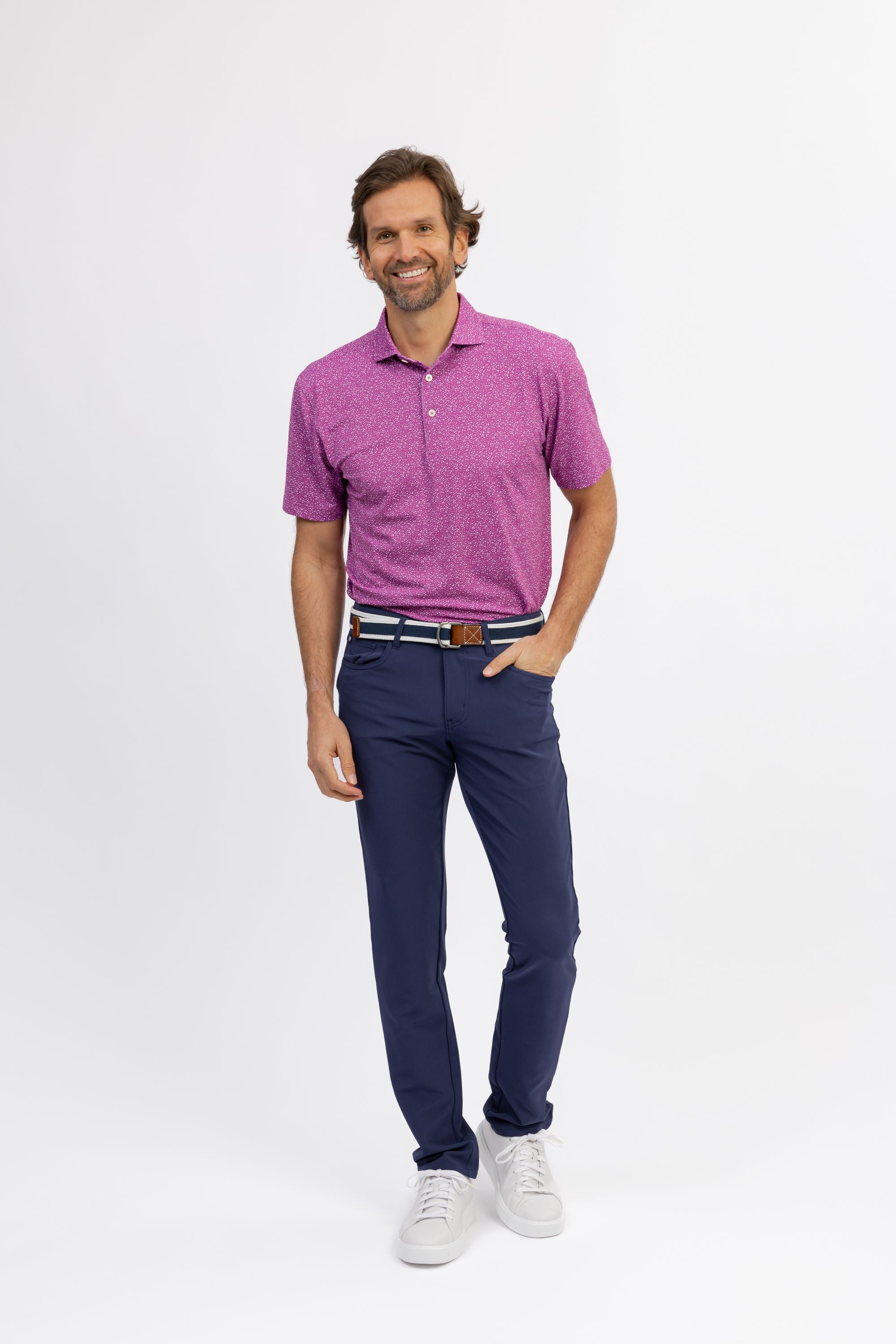 Bubbly Pique Polo Shirt for Men - Breathable & Comfortable Casual Wear - Perfect for Golf, Work & Outdoor Activities