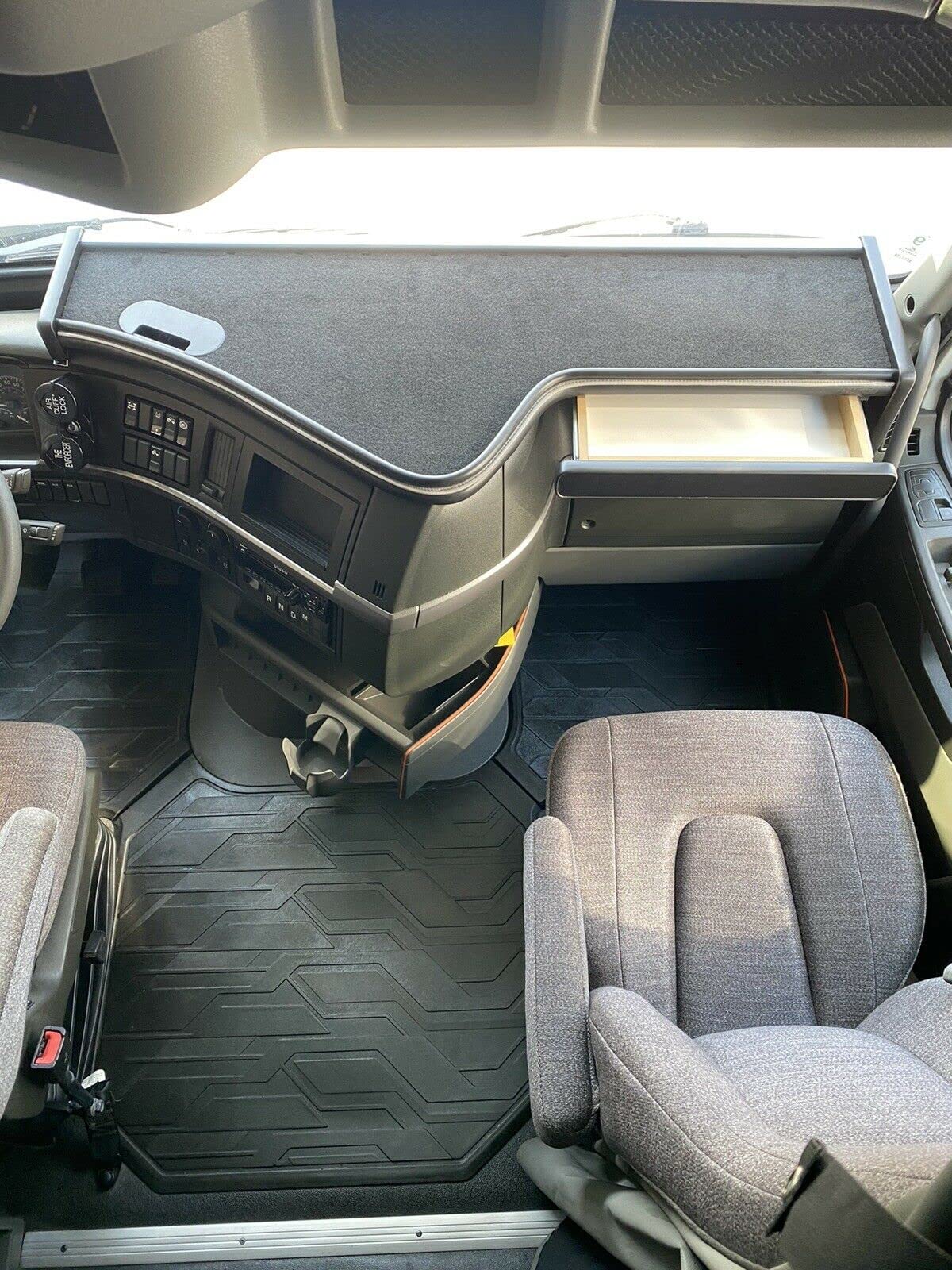 Volvo VNL Semi Truck Dashboard Shelf Organizer - Gray Storage Holder for 2019-Current Models | Perfect for Truck Accessories, Organization & Small Item Storage | VTRUCKSHELFVOLVO