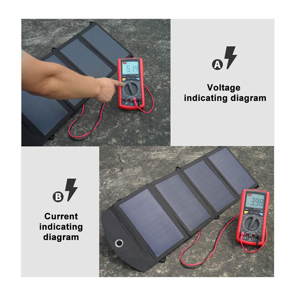 EXCLUZO Portable Solar Charger - 100W Foldable Solar Panel with USB Ports for Camping, Hiking & Outdoor Activities - Compatible with iPhone, Android Phones, Tablets & Cameras - Perfect for Emergency Power, RV Trips & Off-Grid Adventures