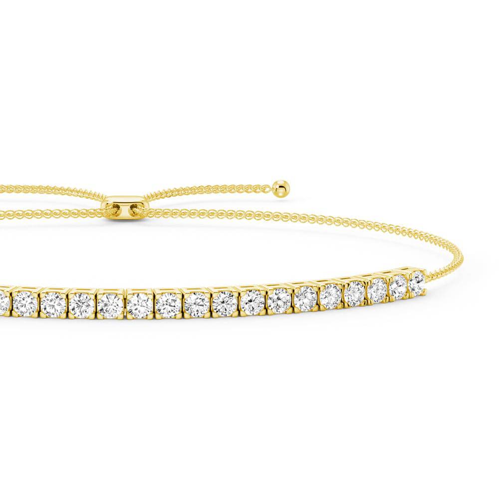 2.2mm Adjustable Moissanite Bolo Bracelet for Women - Dainty & Elegant Jewelry Gift for Her - Perfect for Weddings, Anniversaries & Everyday Wear