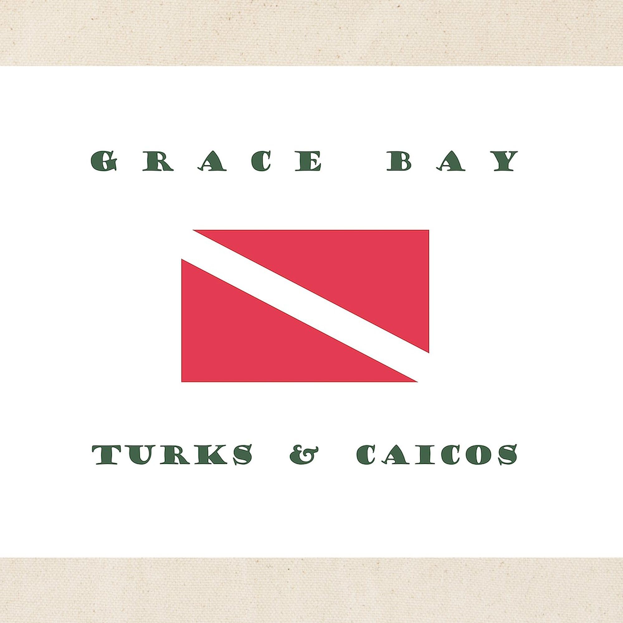 Grace Bay Turks and Caicos Dive Tote Bag - Natural Canvas Reusable Shopping Bag for Beach, Grocery & Travel | Eco-Friendly Carryall