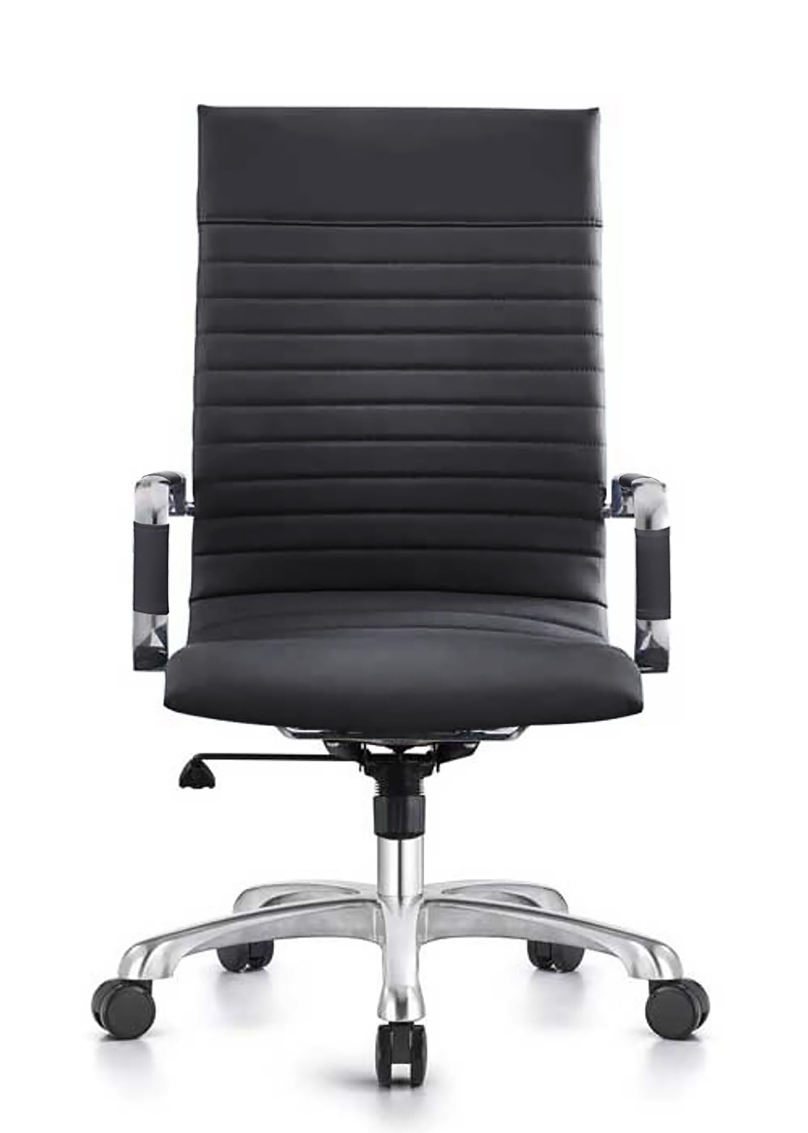 LeisureMod Harris Ergonomic Office Chair - Black - Adjustable Height & Lumbar Support for Home & Office Workspaces