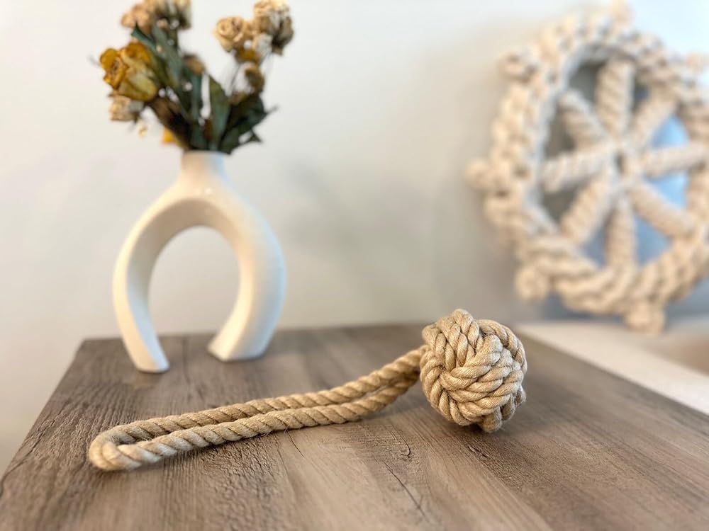 Natural Hemp Tug Rope Ball for Dogs - Handmade Eco-Friendly Chew Toy | Durable & Sustainable Hemp Rope Dog Toy for Fetch, Tug-of-War & Teeth Cleaning | Perfect for Indoor & Outdoor Playtime
