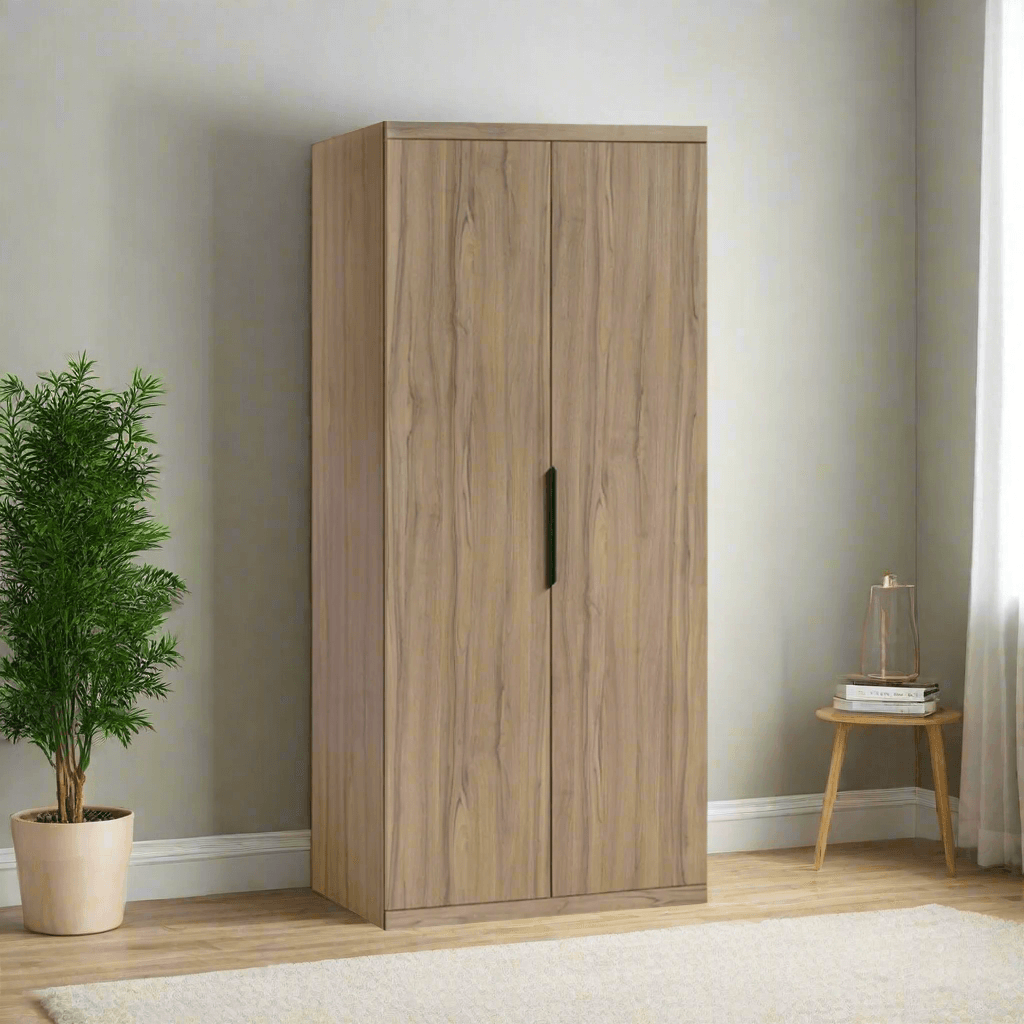 Kerris 2 Door Open Wardrobe - Solid Plywood Closet Organizer for Bedroom, Living Room & Walk-In Closet - Modern Freestanding Storage Cabinet for Clothes, Shoes & Accessories