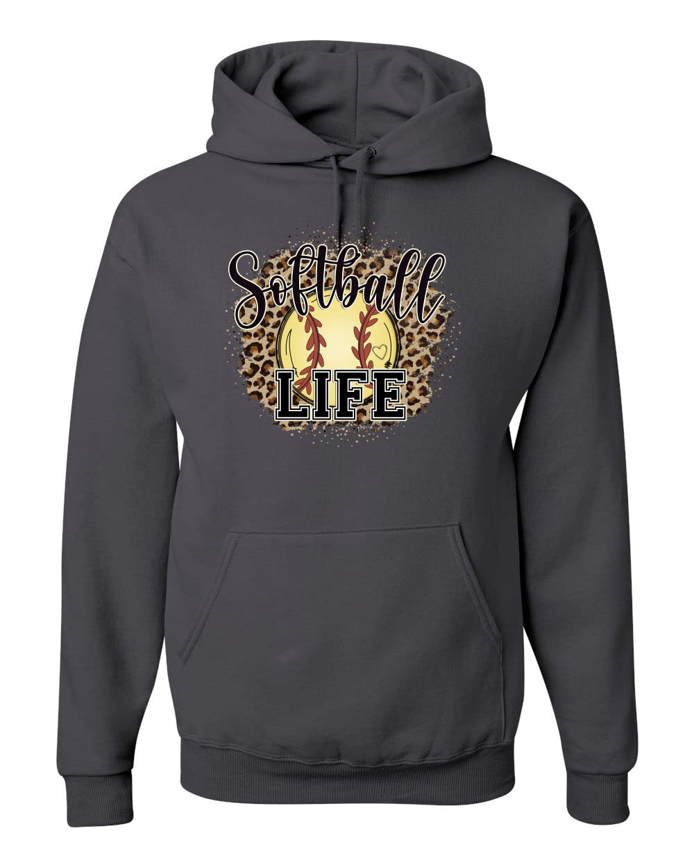 Wild Bobby Softball Life Animal Print Graphic Hoodie - Unisex Sports Sweatshirt for Girls & Boys - Perfect for Baseball Games, Team Spirit & Casual Wear