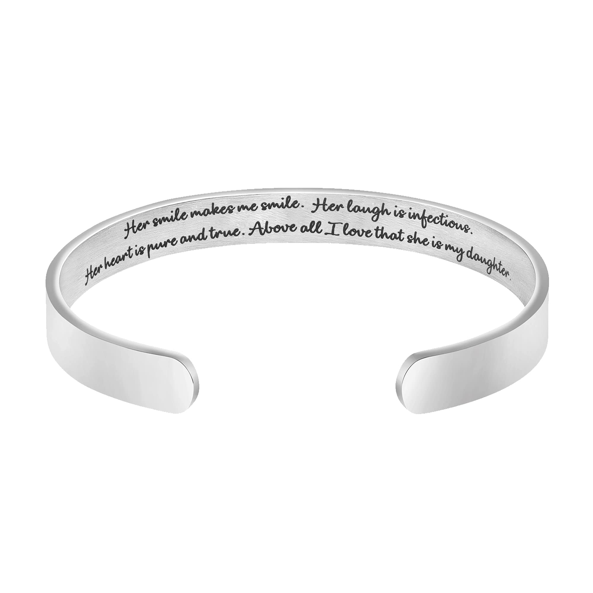 Inspirational Bracelets for Women - Hidden Message Mantra Cuff Bangle in Stainless Steel - Encouragement Gift for Friends, Sisters & Loved Ones - Perfect for Daily Wear, Meditation & Positive Affirmations