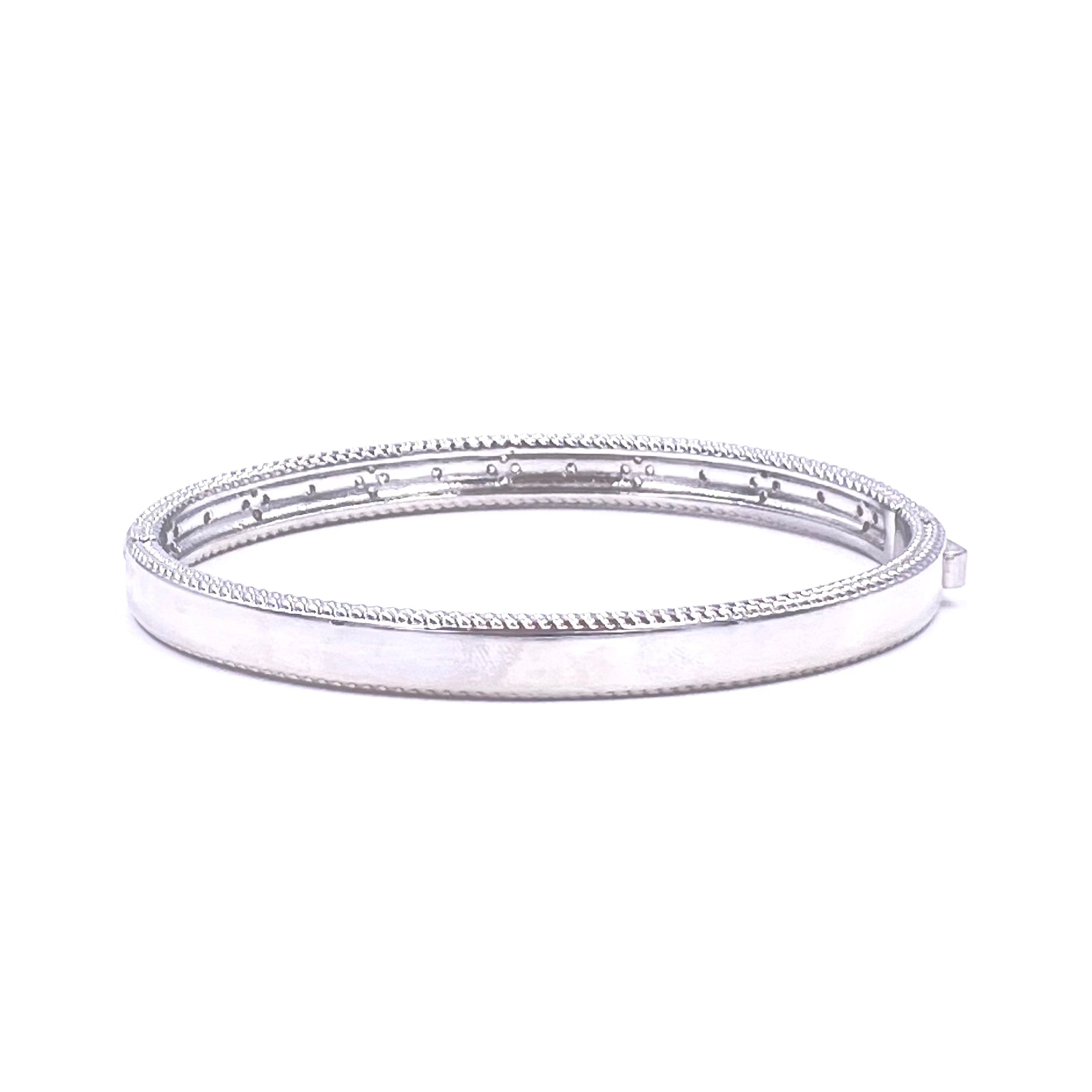 Ashley Gold Stainless Steel Gold Plated CZ Clover Design Bangle Bracelet for Women - Elegant Irish Jewelry Gift for St. Patrick's Day, Birthday & Anniversary