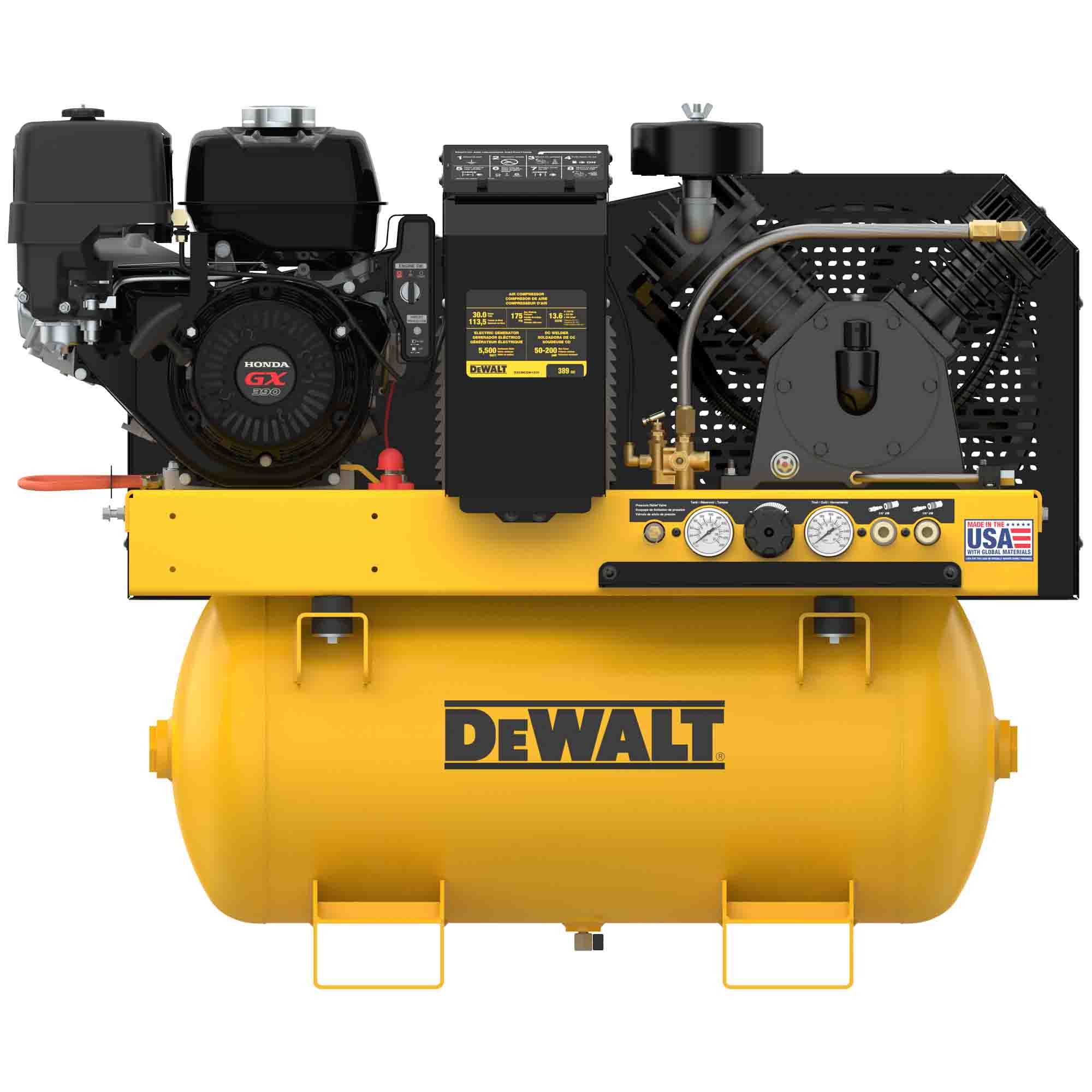 DeWALT DXCMCGW1330 30-Gallon 3-in-1 Truck Mount Air Compressor, Generator & Welder - Heavy Duty for Construction Sites, Job Sites & Mobile Welding