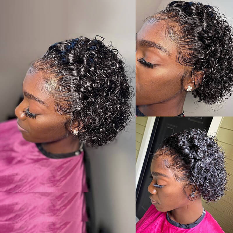Human Hair Wigs Sale - 2 Pack Straight 4x4 Lace Closure Bob Wig with Free 13x4 Pixie Curl Wig | $99 Bundle for Natural Look & Styling | Perfect for Daily Wear, Cosplay & Special Occasions