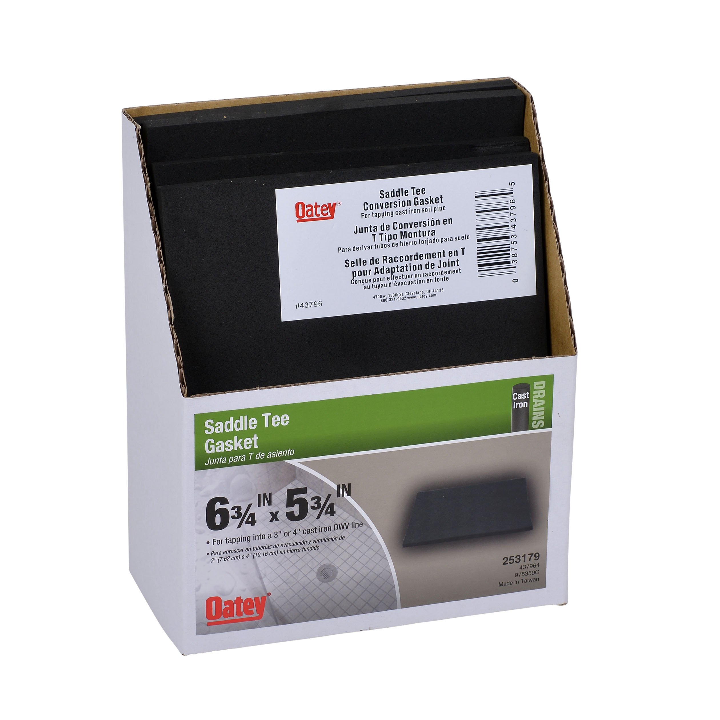 Oatey Cast Iron Soil Pipe Tapping Gasket - Durable Rubber Seal for Plumbing & Drainage Systems - Perfect for Sewer Line Repairs & Pipe Connections