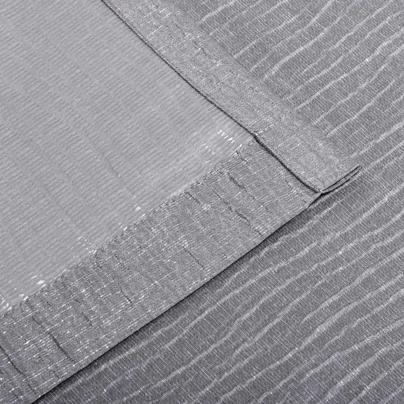 Elegant Metallic Cascade Jacquard Solid Textured Curtain Set for Living Room & Bedroom - Blackout Window Drapes with Luxury Finish